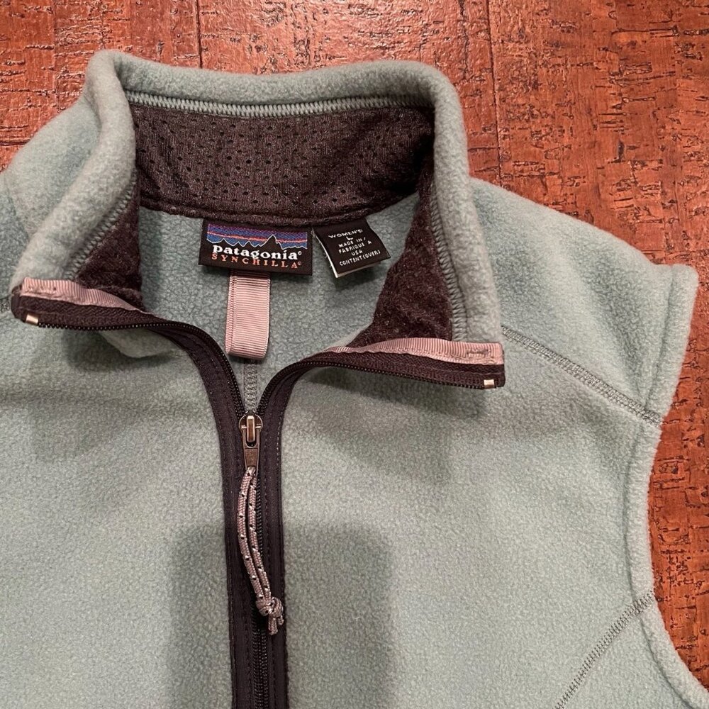 Patagonia Synchilla Women’s Large Turquoise Fleece Vest Blue/Green - Picture 3 of 6